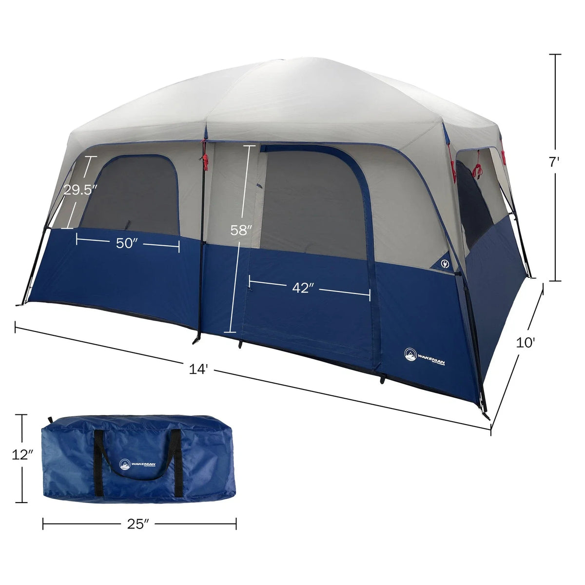 Camping Tent 10 Person Outdoor Hiking Family Shelter w/ Room Divider Rainfly